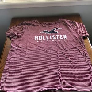 burgundy striped t-shirt